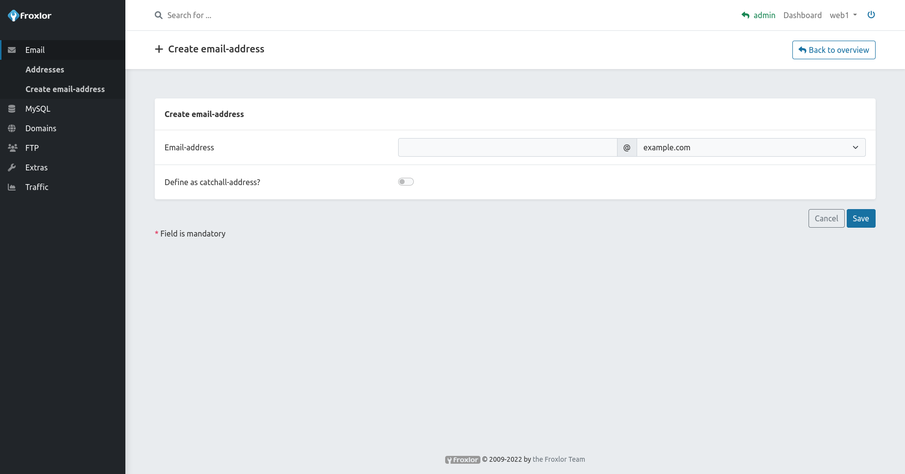Create an e-mail account